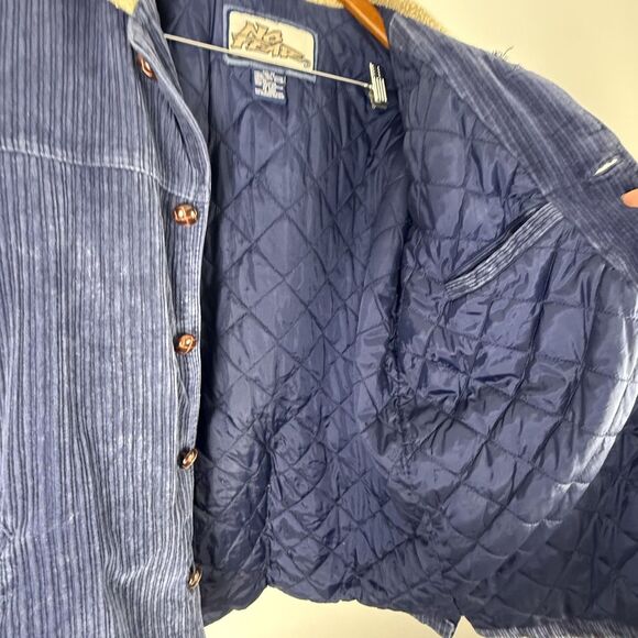 Vintage 90s NO FEAR Wide-Wale Corduroy Jacket, Faux Sherpa Collar, Made in Hong - Picture 12 of 14